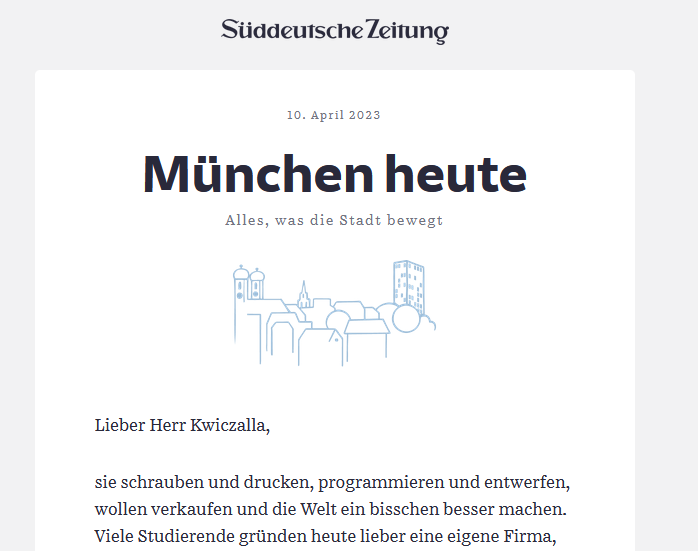 SZ Newsletter München heute